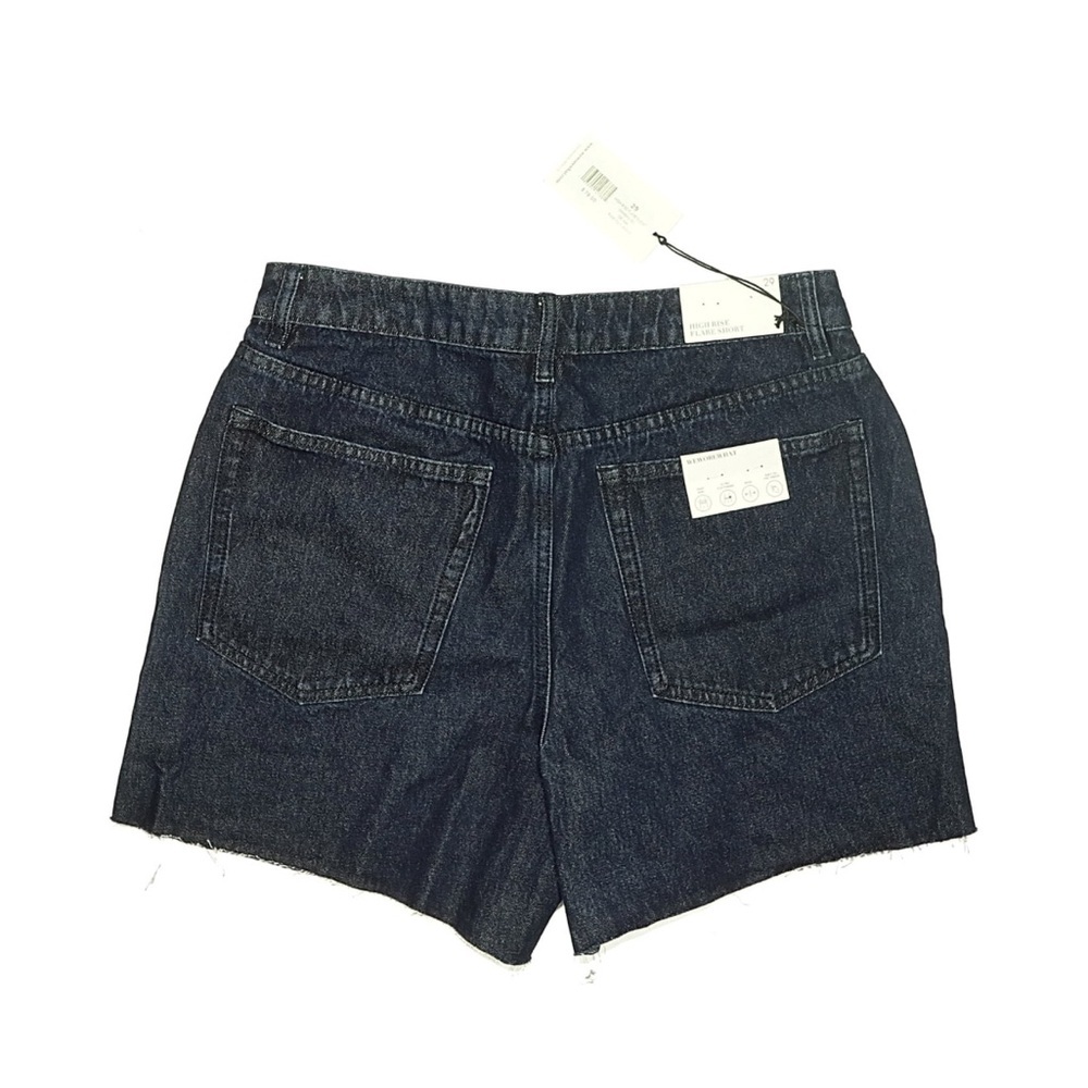 WeWoreWhat High Rise A-Line Denim Shorts Dark Wash Frayed Hem Size 29 NWT - Picture 2 of 4